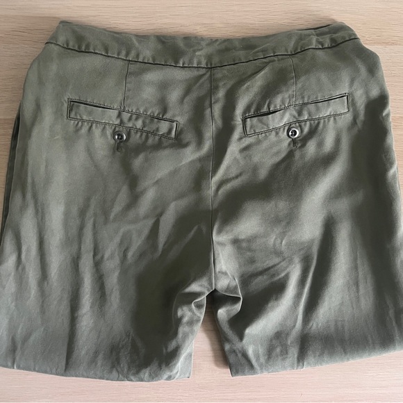 Womens Max Jeans Army Green Drawstring Soft Pant rolled up leg size 6 - Picture 5 of 8